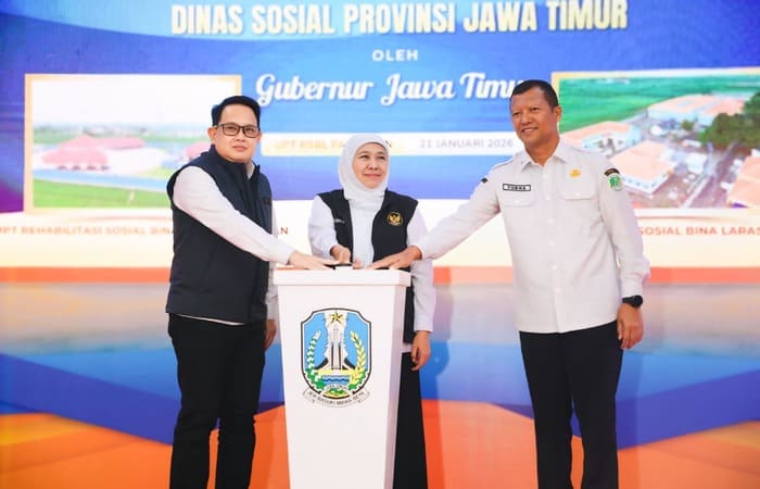 Gubernur Khofifah meresmikan gedung baru UPT RSBL Pasuruan untuk penguatan layanan rehabilitasi ODGJ Jawa Timur