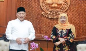 Gubernur Khofifah bertemu PWNU Jatim membahas kesiapan Mujahadah Kubro 1 Abad NU di Surabaya