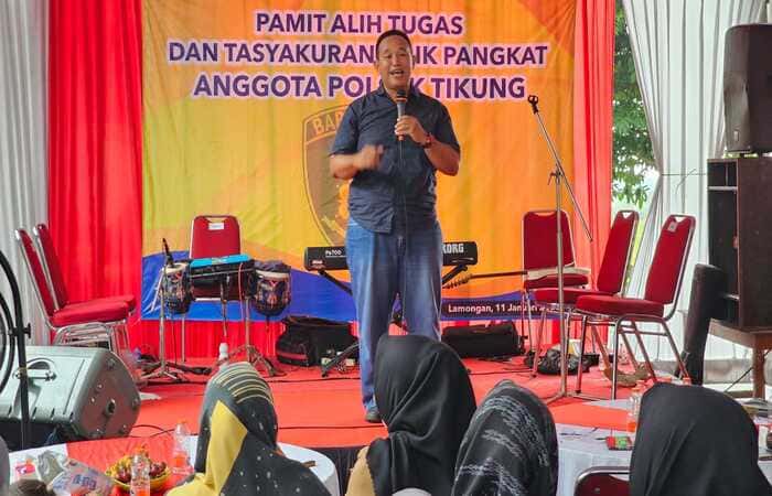 Kapolsek Tikung dan Forkopimcam hadiri tasyakuran kenaikan pangkat anggota Polsek Tikung Lamongan