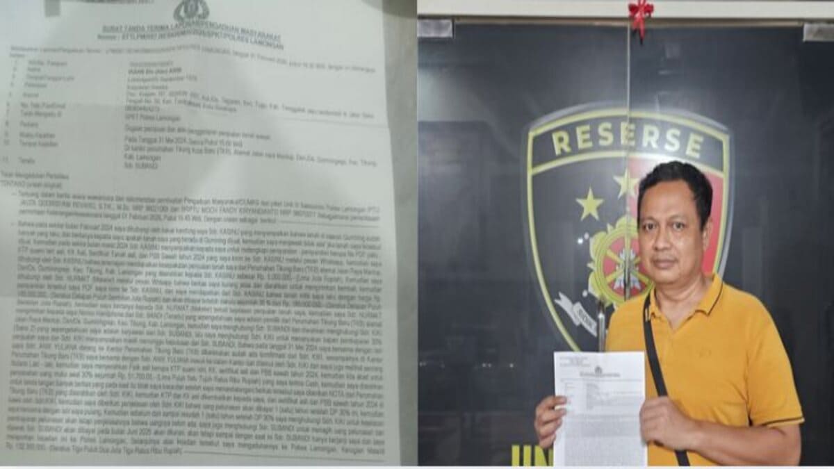 Warga Lamongan melaporkan dugaan sengketa tanah sawah ke Polres Lamongan